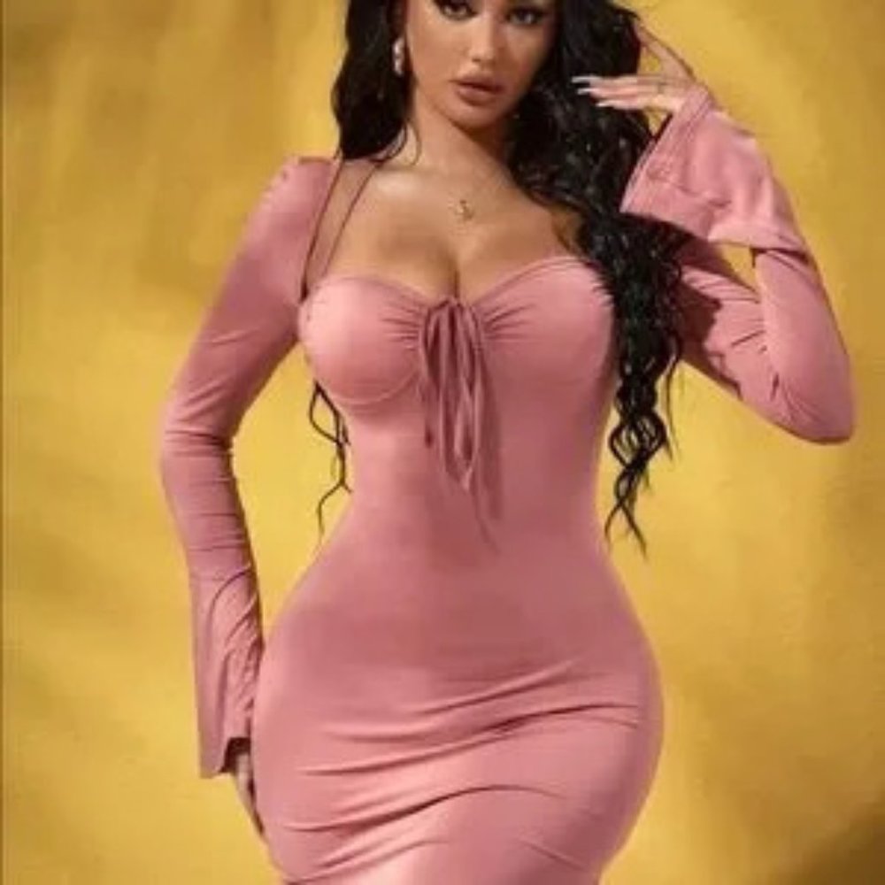 Smoldering Hot Blush Pink Bodycon Mini Dress.
